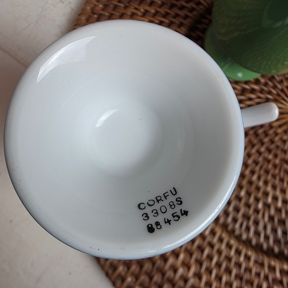 Vintage Corfu Footed Mugs Set of 4 Primary Colors MCM Pedestal Ceramic 3308S - Picture 8 of 8